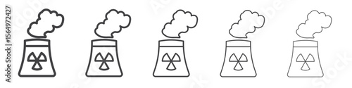 Nuclear power plant icon Line graphics illustration symbol