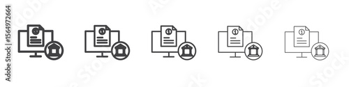 Official information online icon Line graphics illustration symbol