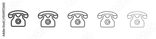 old phone icon Line graphics illustration symbol
