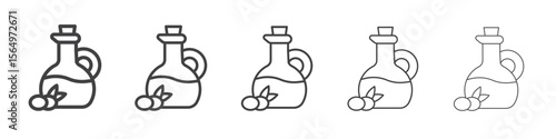 Olive oil icon Line graphics illustration symbol