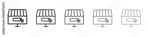Online fabric shop line icon Line graphics illustration symbol