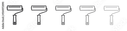 Paint roller icon Line graphics illustration symbol