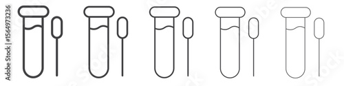 PCR test icon Line graphics illustration symbol