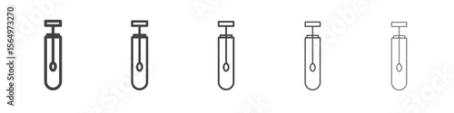PCR test icon Line graphics illustration symbol