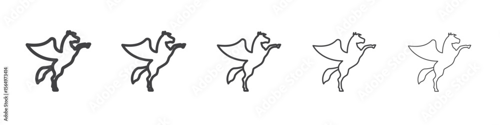 Fototapeta premium Pegasus icon Line graphics illustration symbol