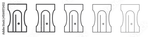 Pencil sharpener icon Line graphics illustration symbol