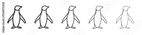 Penguin icon Line graphics illustration symbol