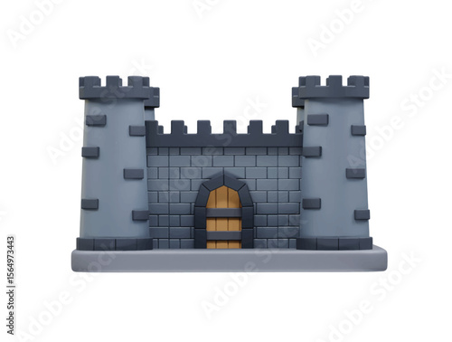 castle with tower icon 3d illustration