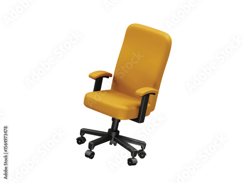 Ergonomic Office Chair with Armrests icon 3d illustration