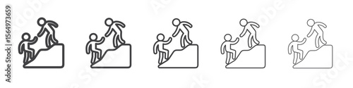 Person help someone icon Line graphics illustration symbol