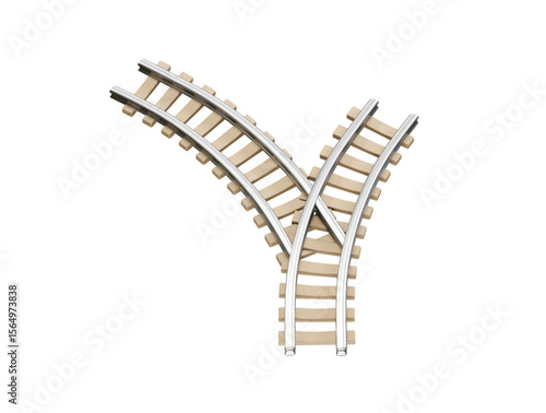 Railway Tracks icon 3d rendering illustration
