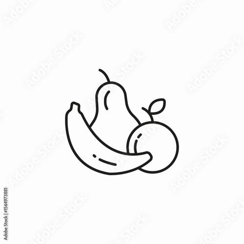 fresh fruit assortment icon sign vector