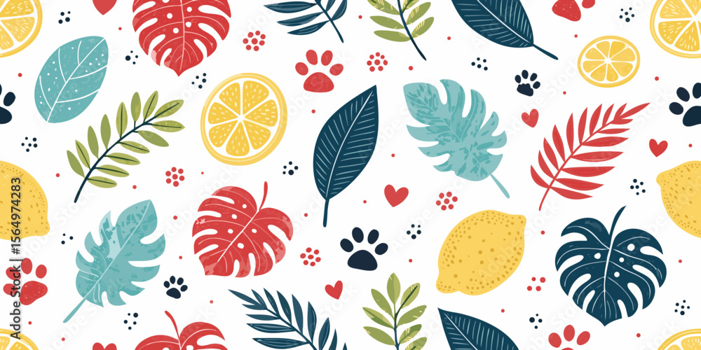 seamless pattern with colorful leaves seamless pattern with colorful leaves