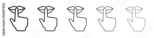 Please do quite pssst icon Line graphics illustration symbol