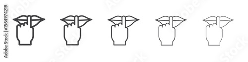 Please do quite pssst icon Line graphics illustration symbol