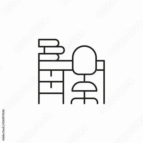 office desk chair icon sign vector