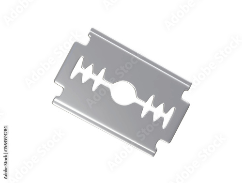 shiny, sharp razor blade icon 3d rendering illustration