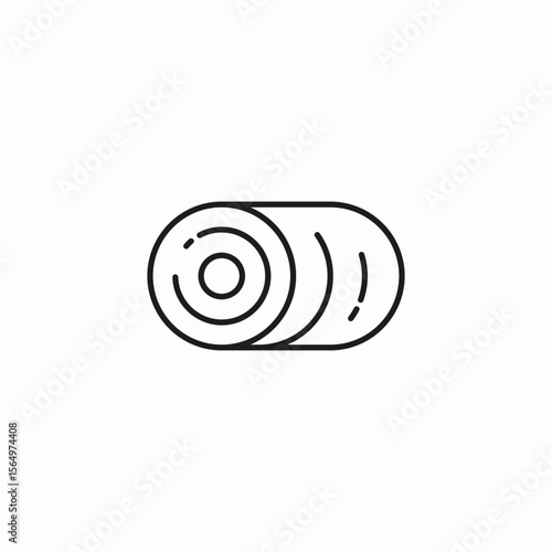 rolled hay bale icon sign vector