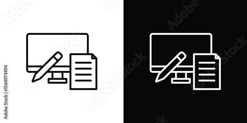 Blended learning icon logo element. Vector illustration. EPS10