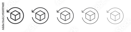 product return Box icon Line graphics illustration symbol