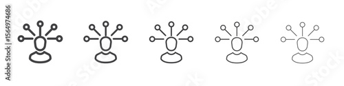 Productive man icon Line graphics illustration symbol