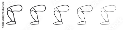 Prosthetic leg icon Line graphics illustration symbol