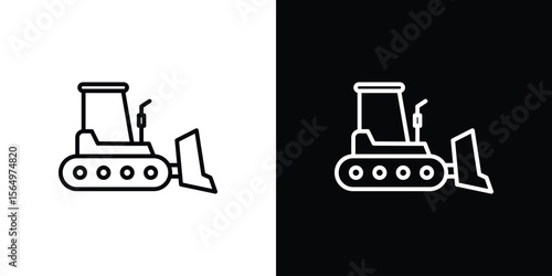 Bulldozer icon logo element. Vector illustration. EPS10