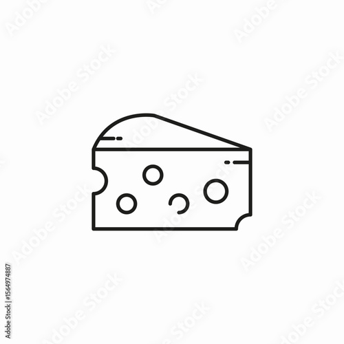 triangle cheese slice icon sign vector