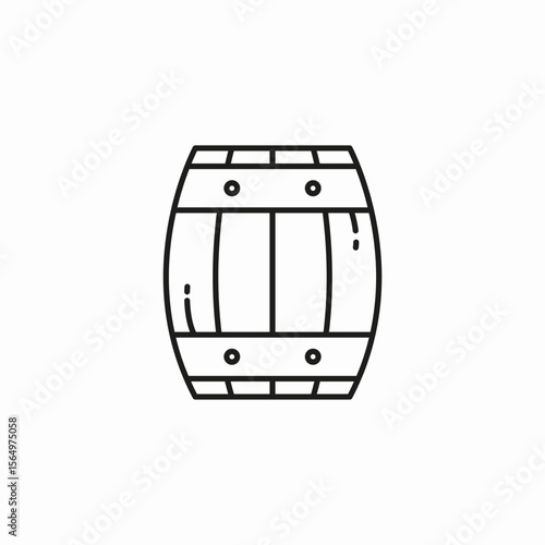 wooden wine barrel icon sign vector