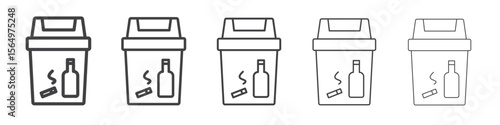Quitting bad habits icon Line graphics illustration symbol