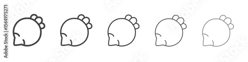 radish icon Line graphics illustration symbol