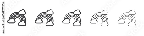 Rainbow icon Line graphics illustration symbol