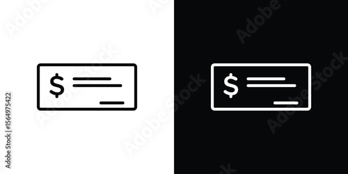 Cheque icon logo element. Vector illustration. EPS10