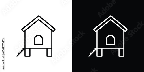 Chicken coop icon logo element. Vector illustration. EPS10