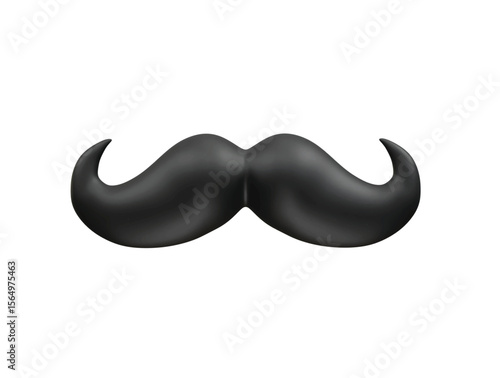 Mustache icon 3d rendering illustration