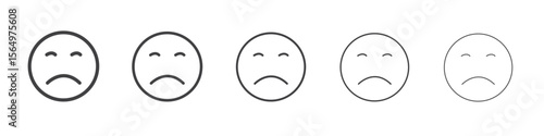 Regret expression icon Line graphics illustration symbol