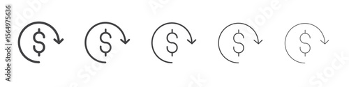 refund money icon Line graphics illustration symbol