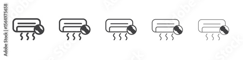 Repair air conditioner icon Line graphics illustration symbol
