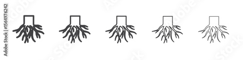 rubber roots icon Line graphics illustration symbol