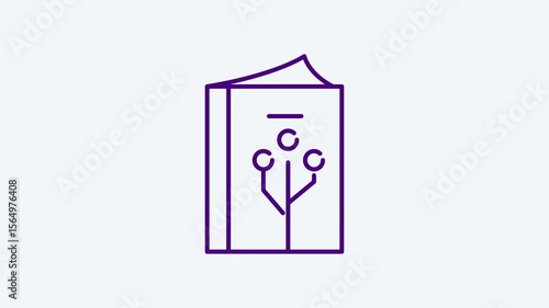 Animated Technology Book icon concept