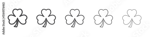 Saint patrick Leaf clover icon Line graphics illustration symbol