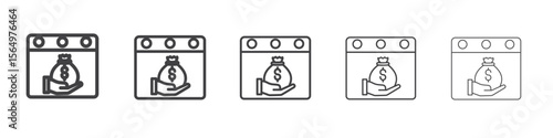 salary payday icon Line graphics illustration symbol