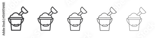 Sand bucket icon Line graphics illustration symbol