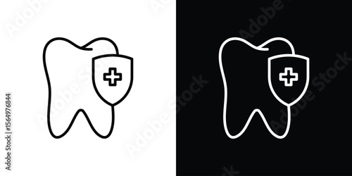 Dental insurance icon logo element. Vector illustration. EPS10
