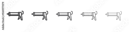 sealant gun icon Line graphics illustration symbol