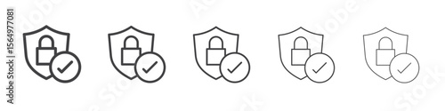 secure checkout icon Line graphics illustration symbol