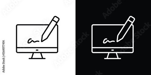 Electronic signature icon logo element. Vector illustration. EPS10