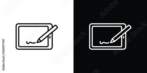 Electronic signature icon logo element. Vector illustration. EPS10