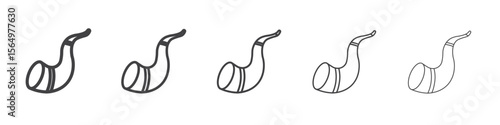 Shofar icon Line graphics illustration symbol