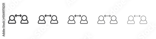 Social distancing icon Line graphics illustration symbol